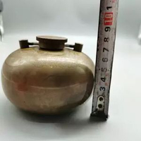 老黃銅鑄復古擺件手暖爐懷爐熱水保暖爐配絨布包暖心居家裝飾仿古