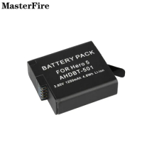 3.85V 1250mah Li-ion Battery AHDBT-501 for GoPro Go Pro Hero 8, Hero 7, Hero 6, Hero 5 Black Batteries Action Camera Accessories
