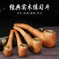 High Quality Handmade Solid Wood Pipe Retro intage portable Smoking Pipe Bent Tobacco Pipe Old Style Smoke Tool