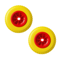 1 Pair of 10" 0.88" Durable Puncture Proof Rubber Tire on Red Wheel Kayak Cart Wheel for Kayak Trolley Cart Boat Trailer