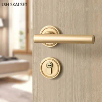 Zinc Alloy Magnetic Suction Door Locks Bedroom Security Door Lock Indoor Mute Split Deadbolt Lock Household Door Handle Lockset