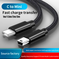 Type-C to MiniUSB Data Cable 3m 2m 1.5m 1m T-Port for iPhone Apple Huawei Xiaomi Samsung Laptop Camera HDD Charging Cable