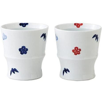 日本製 西海陶器 松竹梅 對杯