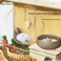 Acrylic Silent Hamster Running Wheel Hamster Exercise Wheel Chipmunk Pygmy Mouse Small Pet Exercise Wheel Hamster Toy