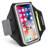 HAISSKY New Upgrade Running Sport Armbands Bag For iPhone 15 14 13 12 11 Pro Max 14 Plus XR AirPods Pro 3 Zipper Phone Arm Band