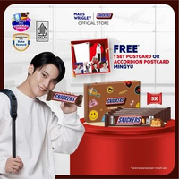 Snickers On The Go with Mingyu (Seventeen) - Snickers 51gr x 5pcs FREE 1 Set Postcard copy