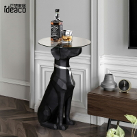 創意落地動物狗狗玻璃茶幾大擺件客廳樣板房現代簡約家居軟裝飾品