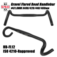UNO Gravel Bike Handlebar Aluminum Road Handlebar 31.8x400/420/440/460mm Bicycle Steering Wheel Bicycl Drop Bar Accessories