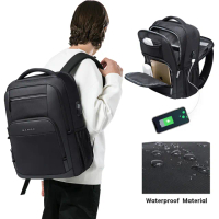 【leaper】商務休閒旅遊15.6吋筆電USB防潑水機能型雙肩後背包