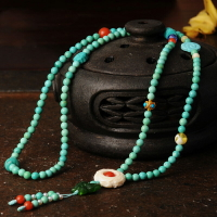 天然原礦設計綠松石配珠手串散珠單珠耳飾高瓷高藍毛衣鏈 玉馨16