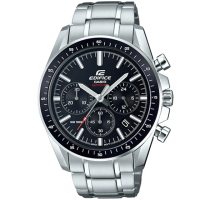 【CASIO 卡西歐】EDIFICE 簡約沉穩三眼計時錶(EFB-570D-1A)