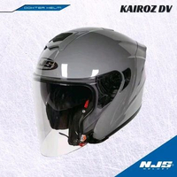 Helm NJS KAIROZ DV SOLID KAIROZ DOUBLE VISOR - Helm half face NJS STONE GREY XL