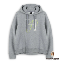 【Hush Puppies】女裝 帽T 簡約HP配色刺繡帽T(麻灰 / 44202101)