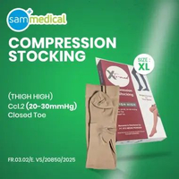 Xto-Med CCL2 20-30mmHg Stocking Varises Compression Close Toe PAHA - Beige / Stoking Varises / Kaos 