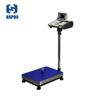 HSPOS Bench Scale Barcode Label Print 50*70cm 100 300 500kg Weighting Scale