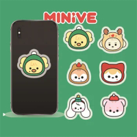 Kpop IVE Phone Stand MINIVE Cartoon Head Portrait Transparent Stretchable Acrylic Mobile Phone Holder Gaeul Leeseo Fans Gift