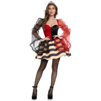 Alice Queen Of Hearts Costume Kids Red Queen in Wonderlands