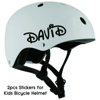 2pcs Kids Ski Helmet Stickers Personalised Name Decorative Label for Boys Girls Bicycle Frame Cartoon Waterproof DIY Vinyl Decal