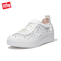 FitFlop RALLY OMBER CRYSTAL KNIT SNEAKERS-繫帶休閒鞋 女(都會白)