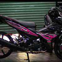 Mẫu tem rời exciter 150 y15zr lửa hồng đen bóng. Nhãn Dán Tem