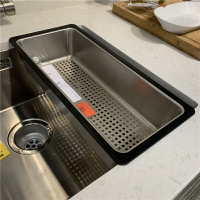 不銹鋼濾干架籃子廚房水槽過濾盤水池置物架子瀝水籃
