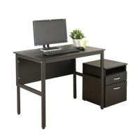 【DFhouse】頂楓90公分電腦辦公桌+活動櫃 -黑橡木色