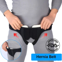 Hernia Support Brace Pain Relief Recovery Strap with 2 Removable Compression Pads Hernia Belt Truss for Inguinal or Sports