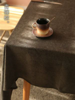 全城熱賣 - 純色桌布加厚柔軟毛絨高級感學生書桌輕奢家用防水防滑茶几餐桌布青驪棕 【加厚防水防滑】90*90cm（適合小圓桌方桌）