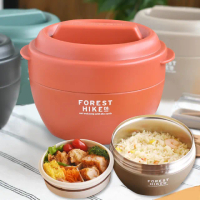 【SABU HIROMORI】日本FOREST HIKE戶外露營復古風不鏽鋼雙層保溫便當盒(620ml 高質感 精緻 日系 北歐風)