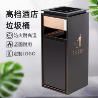 免運最低價 垃圾桶  【防火耐高溫】酒店垃圾桶帶煙灰缸商用商場大堂立式電梯大廳果皮箱不銹鋼滅煙桶 快速出貨