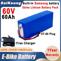 60V lithium battery 20Ah 30Ah 40Ah 50Ah electric bike battery 72V high power motor electric bicycle scooter 18650 battery pack
