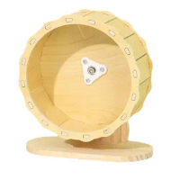 Hamster Wooden Running Wheel Height Adjustable Small Pets Exercise Wheel Toy