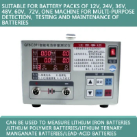 QTBC391 Iron Lithium/ternary Manganate Polymer Lead Acid Lithium Battery Capacity Detection 12V72V Battery Capacity Tester