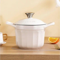 Micro Pressure Water Locking Enamel Cast Iron Pot: Deepening Cooking Pots Seafood Stew Pot Kitchen Induction Cooker Compatible