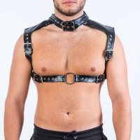 Male Leather Tops Sexual Chest Harness Belts Strap Feisth Men BDSM Body Bondage Harness Clothing Rave Gay Costumes for Sex