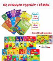 Bộ 20 Quyển GỒM 10 Quyển Vở Luyện Viết Tập Tô Chữ Tô Số Và Bộ 10 Cuốn Tô Màu Cho Bé Từ 3-5 Tuổi TẶNG