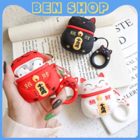 Vỏ Ốp Case Airpods Bảo Vệ Tai Nghe Không Dây Hình Mèo Thần Tài Dành Cho Airpods 1/ Airpods 2/Airpod 