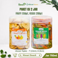 Himari Double Jar Keripik Buah Sayur Kering Mix Stik Ubi Ungu Madu Cemilan Sehat Halal Produk Lokal 