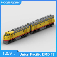 MOC Building Blocks Union Pacific EMD F7 Train Model DIY Assemble Bricks Educational Creative Collection Xmas Toys Gifts 1059PCS