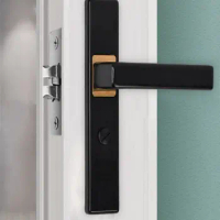 Indoor Aluminum Alloy Keyless Bathroom Door Lock Household Silent Deadbolt Lock Kitchen Door Handle Single Tongue Lockset