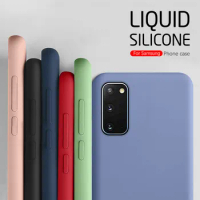 Colorful Liquid Silicone Case For Samsung Galaxy S20 FE 5G S20fe S21 S 20 21 Ultra Plus Fan Edition Shockproof Phone Cover Coque