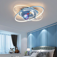 兒童房吸頂燈宇航員太空人星球燈男孩女孩房間燈具現代簡約臥室燈
