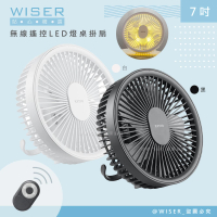WISER精選 充插兩用7吋USB風扇壁扇DC扇掛扇循環扇/顏色任選(遙控/LED/易拆洗)