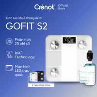 Cân sức khỏe điện tử Crenot Gofit S2 cân phân tích lượng mỡ đo 20 chỉ số cơ thể thông minh cân y tế
