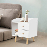 White Nightstand With Drawer Bedside Side Small Place Bed Table End Tables For Living Room Bedroom File Cabinet