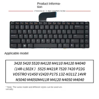 Replace Suit For DELL Inspiron 14R 3420 5420 5520 N4120 M4110 N4120 Laptop Keyboard