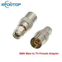 10PCS/lot SMA Male Plug to TV Female Jack Straight Connector for WiFi Antenna Radio Antenna TV to SMA RF Coaxi Adapter Wholesale