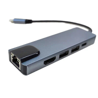 USB3.0 Type C Hub 5 1 Multi-Function Adapter Aluminium for MacBook Pro Type C Windows Laptops Data T