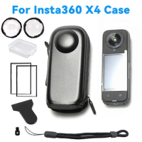 Portable Carrying Case Storage Bag for Insta360 One X4 Action Camera Water-resistance Mini Protective PU Shell Box Accessories