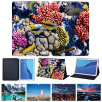 Cover for Huawei MediaPad T3 8.0 T3 10 9.6" T5 10 10.1" Folding Folio Tablet Cover MediaPad M5 Lite 8 M5 10.8" M5 Lite 10.1 Case